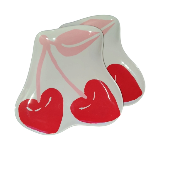 Other - Heart-Shaped Cherry Melamine Plates